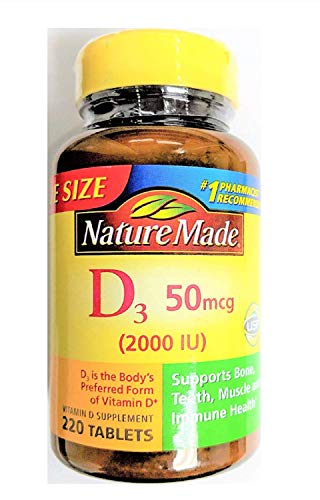 Nature Made Vitamin D3 2000 IU, Value Size, 220-Count (Pack of 2)