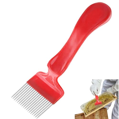 SULIUDAJI Entdeckelungsgabel, Edelstahl Entdeckelungs Gabel, Imkereiwerkzeuge Honig Kamm Imkereiausrüstung Zubehör, Bienen Gabel Entdeckelungsgabel Imker Bienenzucht Werkzeug Mit 21 Zinken