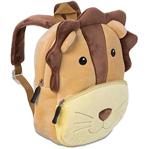Kids Backpack for Toddlers Kindergarten Backpack for Kids Backpack School Bag Animal Backpacks 1-4 Years, Robust, Lightweight, Fluffy & Ergonomic Straps (Lion) Cover
