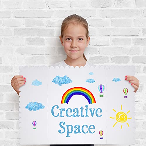 72 Pcs 24 x 36 Inch Trifold Poster Display Boards White for Science Fair Presentation Projects Photo Exhibition Display Tri fold Board Foldable Paperboard for School Supplies Bulk Business by Outus - Image 6