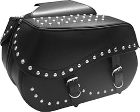 Motorcyle Motorbike Genuine Leather Saddlebags Panniers Pair