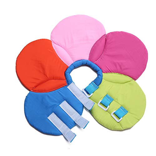 Image of Dog Collar, Pet Cone E-Collar Flower Soft Elizabethan Waterproof Grooming Recovery Protecive Adjustable Collar for Puppy Small Medium Dogs (M Neck:11-13in, Rainbow)