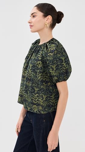 Ulla Johnson Women's Talie Silk Short Sleeve Blouse4