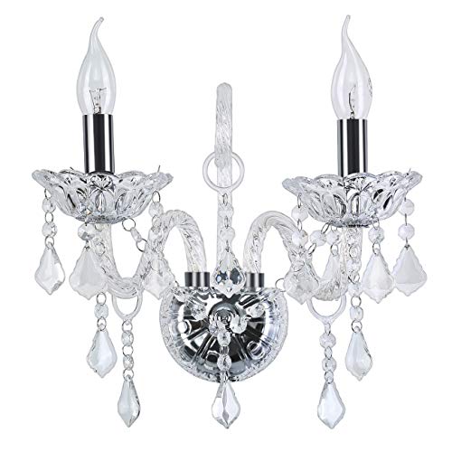 Rideyard Modern Luxurious Clear K5 Crystal 2 Lights Wall Lamp 2 Lights Wall Sconce Crystal Wall Decor Lights #TOP28