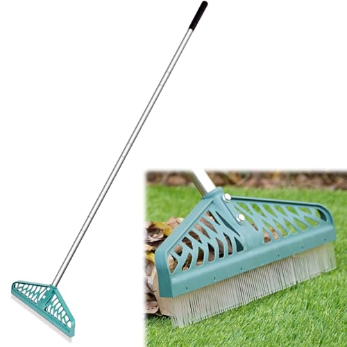 YEELOR Artificial Turf Rake with Adjustable Steel Handle from 32 to 61 Inch, Durable Artificial Grass Rake, Turf Brush for Cleaning pet Hair, Large Fallen Leaves and Dead Grass from Artificial Turf by YEELOR - Used condition - US$32.38