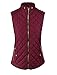 makeitmint Women's Basic Solid Quilted Padding Jacket Vest w/Pockets Large YJV0002_Burgundy