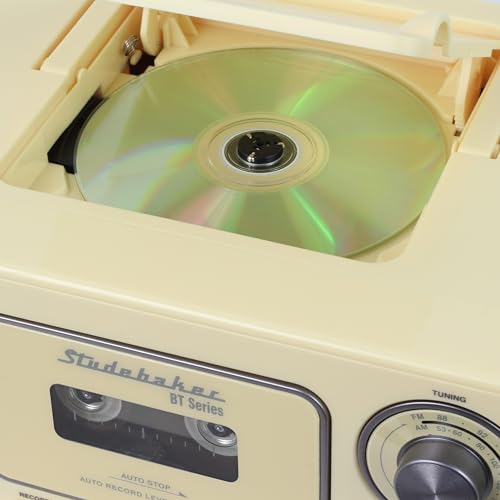 Portable Stereo CD Player with Bluetooth, AM/FM Stereo Radio and Cassette Player/Recorder (Yellow) - Thumbnail 3