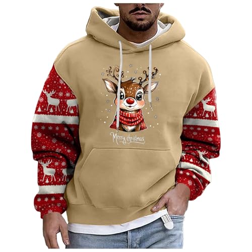 boseucn Weihnachtspullover Herren, Kapuzenpullover Herren Weihnachten...
