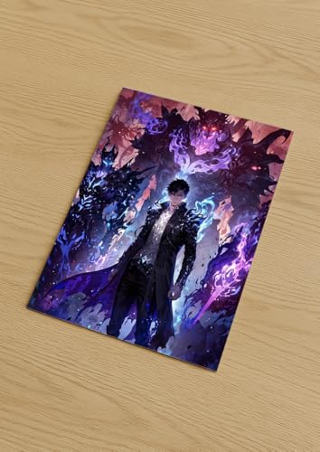 Image of NIJUKA Anime Printed Metal sheet Poster For Home And Room Decoration | For Anime Art Fans Boys And Girls (Jin wo shadow army)
