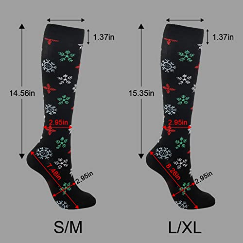 Sawpy Christmas Compression Socks For Women Men 3 Pair 20-30 Mmhg Compression Socks Support For Running Medical Nurse Travel #TOP1