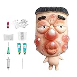 Refillable Pimple Popping Toy Squishy Sensory Fidget Toy Kit, Large Soft Silicone Squeeze Popper with Filling Kit, Oddly Satisfying ASMR Stress Relief Toy for Adults Teens, Reusable Novelty Gift (D)