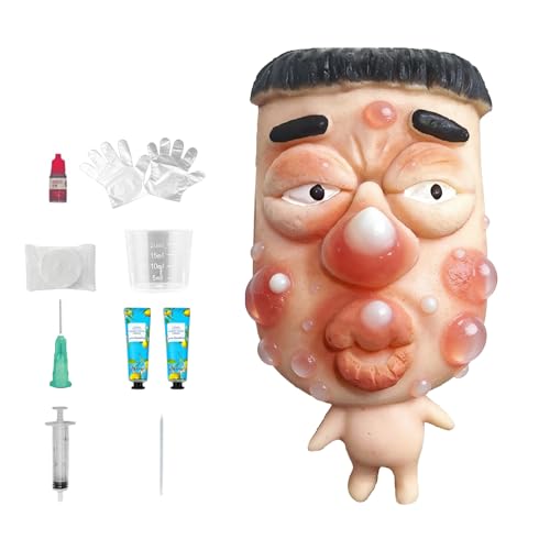 Refillable Pimple Popping Toy Squishy Sensory Fidget Toy Kit, Large Soft Silicone Squeeze Popper with Filling Kit, Oddly Satisfying ASMR Stress Relief Toy for Adults Teens, Reusable Novelty Gift (D)