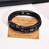 Son Gifts Mens Bracelets - Black Premium Leather Bracelet with Stainless Steel Magnetic Clasp to Men Boys, Back to School Birthday Christmas Father's Day Graduation Gift to My Son from Mum Dad #4