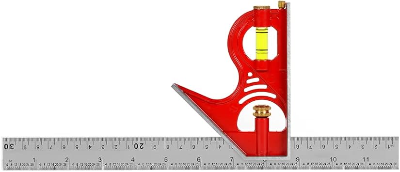 Kapro - 352 Combination Square - for Leveling and Measuring - Features Zinc Head, Stainless Steel Blade, Retractable Ledge, and Etched Ruler Markings - 12 Inch