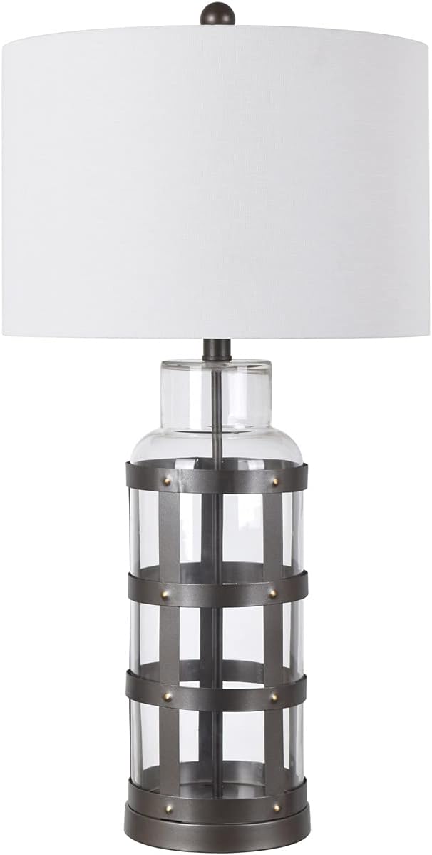 Crestview Collection Evolution Everly Glass Caged Table Lamp in Black