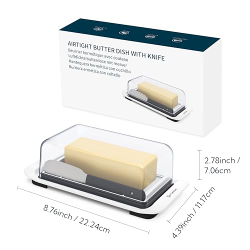 KITCHENDAO Airtight Butter Dish with Lid and Knife Spreader for Countertop and Refrigerator, Keep Butter Fresh, Easy Scoop, Dishwasher Safe, Plastic Butter Keeper Tray for West/ East Coast Butter by KITCHENDAO - Image 7