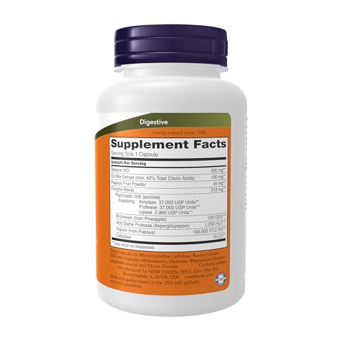 Image of NOW Supplements, Super Enzymes, Formulated with Bromelain, Ox Bile, Pancreatin and Papain, Super Enzymes,90 Capsules