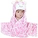 Zoopurr Pets Baby Boys' or Baby Girls' Hooded Animal Blanket; Super Soft, Huggable Plush Hoodie Blanket (Pink Cow)