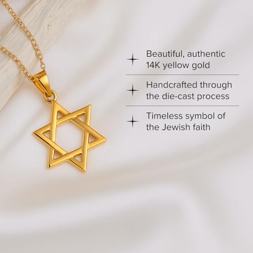 RP 14K Small Yellow Gold Jewish Star of David for Men and Women2