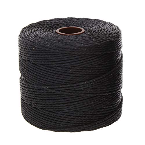 Fil en nylon noir Super-Lon BeadSmith taille 18 pour création de bijoux