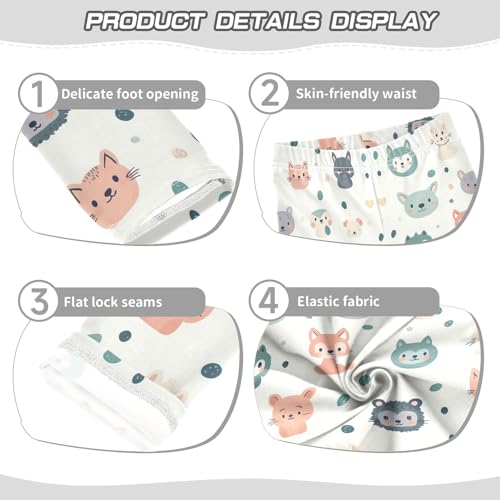 Cartoon Animal Face Girls Casual Leggings for Kids Printed Long Pant Bottoms Stretch and Soft3