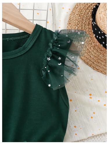 WDIRARA Girl's Sequin Mesh Tutu Dress Belted Ruffle Sleeveless Party Tulle Dresses4