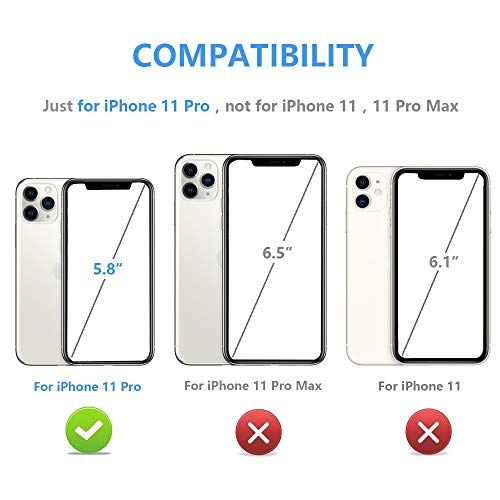 Capa carteira para iPhone 11 Pro com suporte para cartão, OT ONETOP de couro PU com compartimentos p