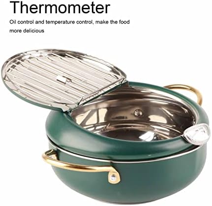 Miniatura 6 de Olla para freidora, olla de acero inoxidable con termómetro y tapa, utensilios de cocina, sartén japonesa para estufa de gas, cocinas de inducción,