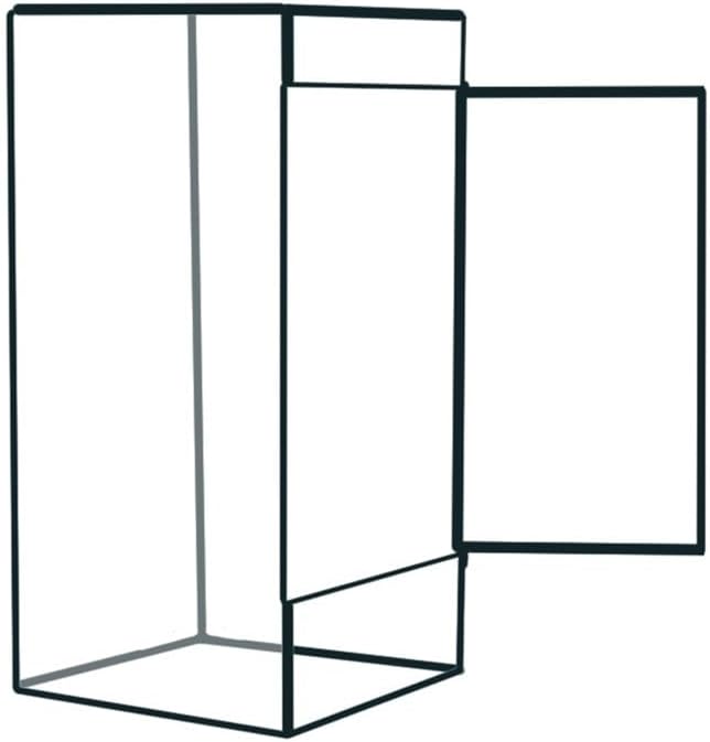 4.3 * 4.3 * 8.4IN Small Rectangle Glass Terrarium Planter, Clear Glass Plant Terrarium with Black Metal Frame,Clear Geometric Cuboid Flower Pot Box, Flower Pot for Plants Succulent, Air Plant