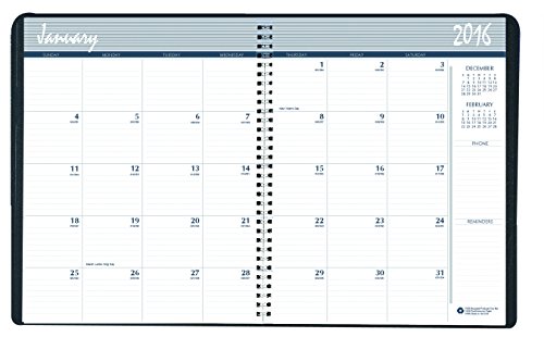 House of Doolittle Calendar Planner, Monthly, Black Cover, 8.5 x 11 Inches (HOD262002-16)