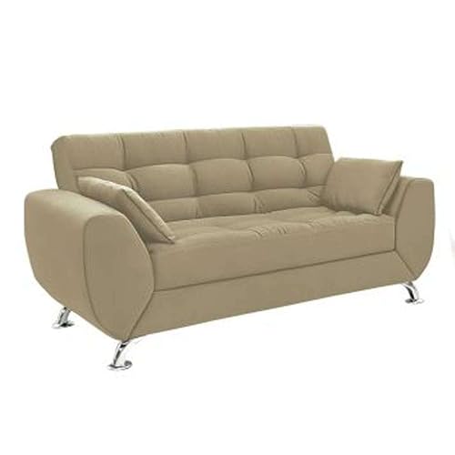 Conjunto de Sofá 2 e 3 Lugares Larissa Suede Bege