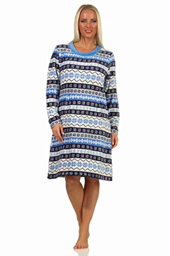 NORMANN-Waeschefabrik-Damen-Nachthemd-Hauskleid-aus-softem-Coralfleece-in-tollem-Norweger-Muster-202-97-959