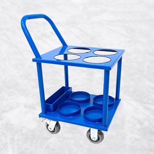 Oxygen Cylinder Rack Oxygen Cylinder Cart Holds 4/6/8 Tanks, Heavy-Duty Oxygen Cylinder Trolley with 4 Wheels, Cylinder Tank Carrying System Cart for Storage(Blue,4 Slots)