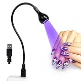 AORAEM LED Nail Lamp 3W LED Nail Portable Manicure Dryer Gel Polish Curing Light with Black Goosenec