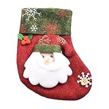 Encantadora decoración colgante de árbol de Navidad con mini calcetines, Papá Noel, muñeco de nieve, alce y oso (anciano)