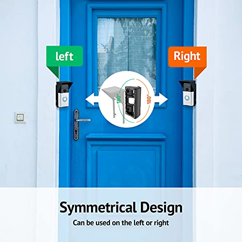 Ayotu Waterproof Adjustable (30 To 60 Degree) Angle Mount For Ring Doorbell 2Nd Gen(2020Release) & Ring Doorbell 4/3/2/1St, Mounting Bracket With Weatherproof Cap Wedge Corner Holder, 1Pack Black #TOP5