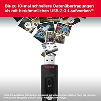 SanDisk Ultra USB 3.0 Flash- Laufwerk 64 GB (SecureAccess Software, Passwortschutz, Übertragungsgeschwindigkeit von bis zu 130 MB/s) Rot – Ansicht 2
