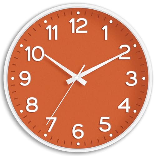 Roymnie 8 Inch Wall Clock, Battery Operated Silent Non Ticking Analog