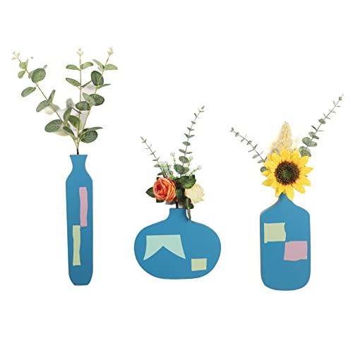 3 Pieces Flower Wall Decor Minimalist Vase Wall Art Decor Floral Wall Sculpture For Kitchen Bathroom Living Room (Classic Style) #TOP1