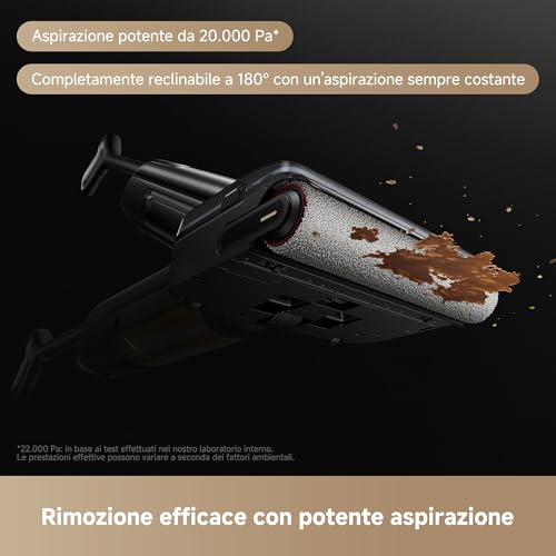 Mova M50 Aspirapolvere Lavapavimenti, Pulizia a Doppio Bordo, 22KPa, 0 Grovigli di Peli e Capelli, Lavaggio con Spazzola a 85°C e Asciugatura Rapida in 5 Minuti, Rotazione flessibile a 90°