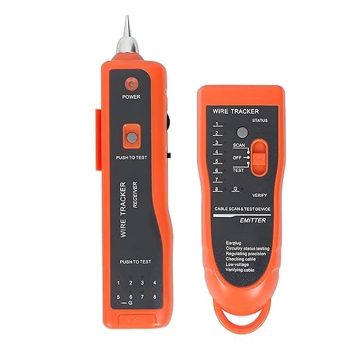Network Cable Tester and Tracker Kit, RJ11 RJ45 LAN Toner with Wire Finder, Cat5/Cat6 Compatibility, Includes 2 Wire Strippers, 9V Battery, and Toolkit - Orange-image-19