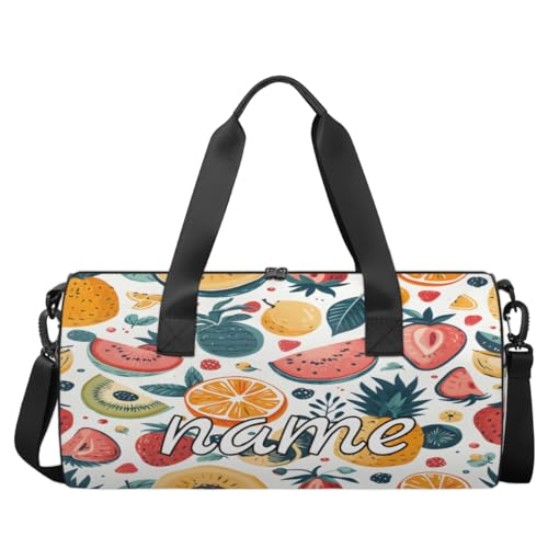 Cartoon Colorful Fruits Custom Duffel Bags Weekender Bags Custom Sport Duffel Bag Carry on Overnight Weekender Bag
