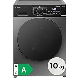 Bomann® Waschmaschine 10kg | 5 Jahre Motor Garantie | Invertermotor   effizient, leise & langlebig | inkl. Aqua Stop | max. 1400 U/min | 15 Programme | LED Display | Washing Machine | WA 7112 schwarz