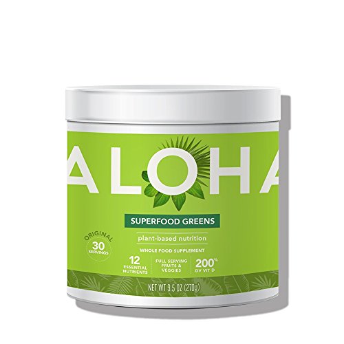 ALOHA Organic Plant Based Daily Superfoood Greens, Whole Nutritional Food Powder, Original Flavor, 9.5 oz, 30 servings