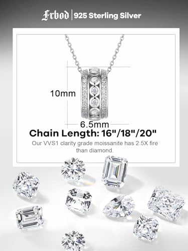 D Color VVS1 Clarity Moissanite Pendant Necklace for Women Men, Chunky Circle/Triangle Design，Solid 925 Sterling Silver, Birthday Christmas Valentines Jewelry, 16-20 Inch Adjustable4