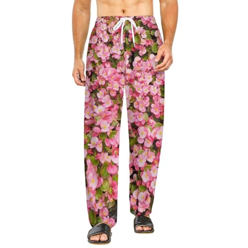 Pantalon de détente femme fluide rose avec poches fonctionnelles