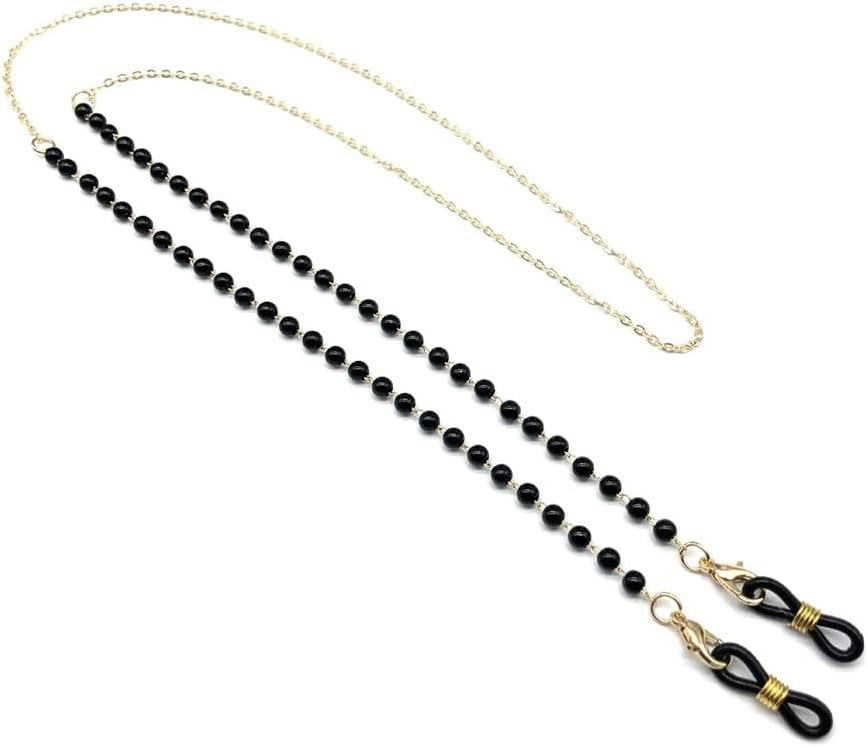 HOOENG Glasses Chains Eyeglass Strap for Women Simple Pearl Anti-Skid Metal Necklace Stylish Sunglass Straps (Color : Wihte Silver, Size : 1)