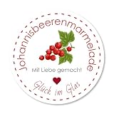 Personalisierte Marmeladenetiketten –Johannisbeer- Runde Aufkleber – Matt – Verschiedene Größen & Fruchtsorten – Individuelle Aufkleber für Gläser, Hochzeit, Geschenke, Märkte