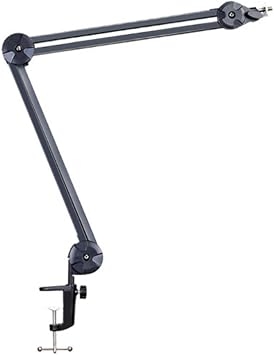 Professional Microphone Holder Stand Metal Construction and 46mm Single Part C Clamp for Stable Desktop Installation Aluminum Alloy