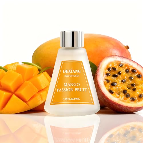 Reed Diffuser Set of 3 Pack, Lemon Verbena/Mango Passion Fruit/Clean Linen Oil Diffuser Reed Diffusers for for Home, Bathroom, Office Decor, 1.7 Fl.oz, Total 5.1Oz - image 4